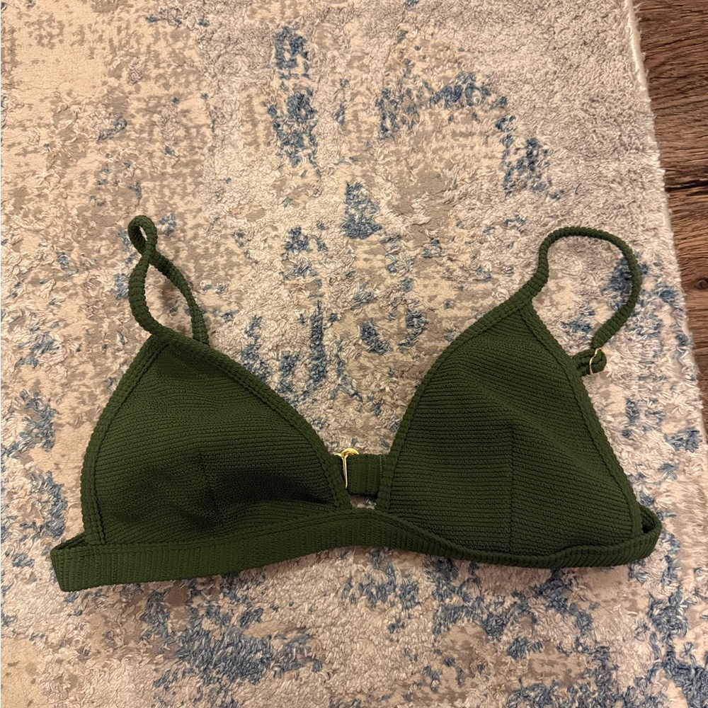 Montce Olive Micro Scrunch Hunter Triangle Bikini Top